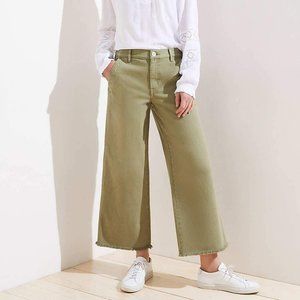 LOFT Wide Leg Crop Olive Green Pant